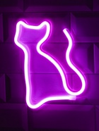Неоновая вывеска «Кошка» 16 × 23 см, батарейки ААх3 (не в комплекте), USB, свечение розовое - Фото 7