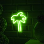 Неоновая вывеска «Пальма» 19.5 × 23 см, батарейки ААх3 (не в комплекте), USB, свечение зелёное - фото 9882206