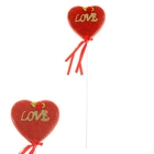 Сердце сувенирное на палочке блестка "Надпись" d=9,5 см, красный - Фото 1