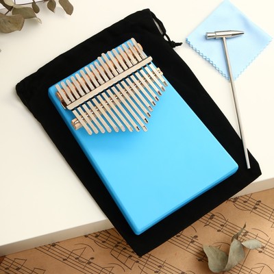 Калимба музыкальный инструмент, синяя, 17 нот