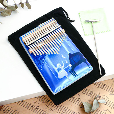 Калимба музыкальный инструмент «Девочка с пианино», 17 нот