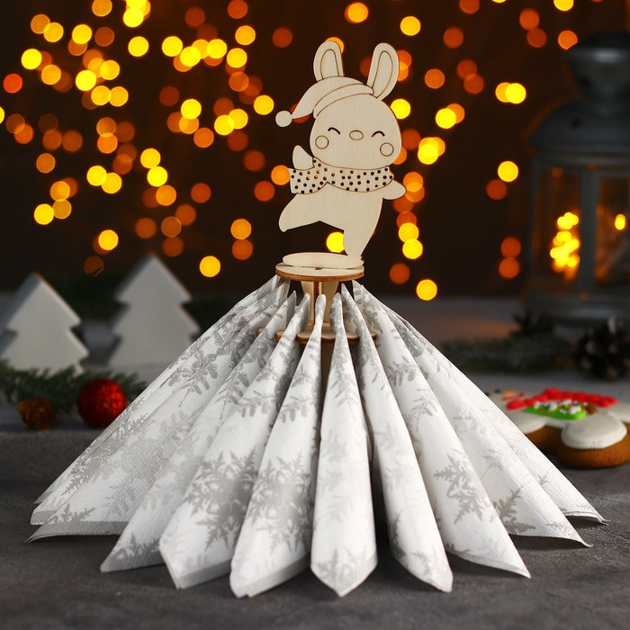 Салфетница Доляна «Зимний кролик», 24×8×8 см - Фото 1