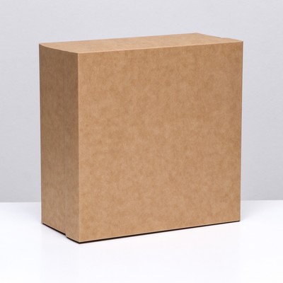 Коробка складная, крышка-дно, крафт, 25 х 25 х 12 см