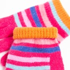 Перчатки для девочки, цвет розовый, размер 16 (7-10 лет) - Фото 3