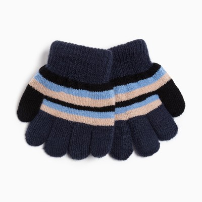 Перчатки детские, цвет тёмно-синий, размер 14 (4-6 лет)