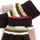 Перчатки детские, цвет коричневый/розовый, размер 14 (4-6 лет) - Фото 3
