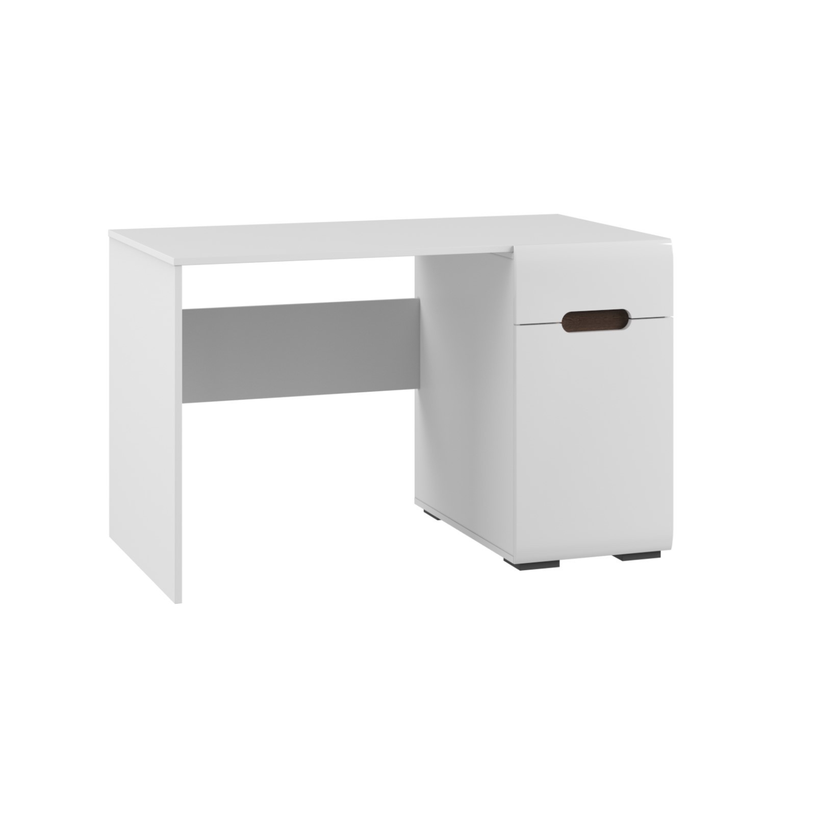 Стол письменный Хлоя, 1100х800х500, Белый глянец МДФ/Белый ЛДСП ...