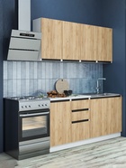 Кухонный гарнитур прямой «Клик Мебель. Стиль», с столешницей, 1600 мм, цвет дуб крафт золотой/белый/чёрный - Фото 1