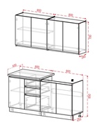 Кухонный гарнитур прямой «Клик Мебель. Стиль», с столешницей, 1600 мм, цвет дуб крафт золотой/белый/чёрный - Фото 2