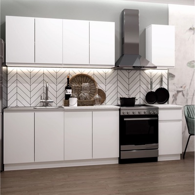 Кухонный гарнитур прямой «Клик Мебель. Стиль», с столешницей, 2000 мм, цвет белый