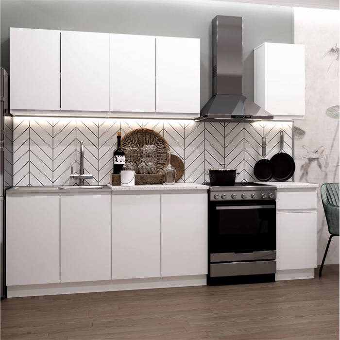 Кухонный гарнитур прямой «Клик Мебель. Стиль», с столешницей, 2000 мм, цвет белый - Фото 1