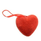 Сердце сувенирное на подвеске блестка d=9,5 см, красный - Фото 1