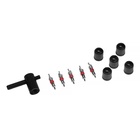 Набор автолюбителя №1, 5 колпачков, пластик, 5 золотников коротких, ключ - Фото 1