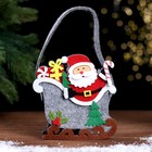 Новогодняя корзинка для декора «Дед Мороз и сани» 13 × 7 × 19 см - фото 109264144