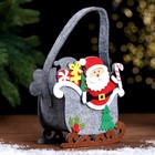 Новогодняя корзинка для декора «Дед Мороз и сани» 13 × 7 × 19 см - фото 6672976