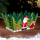 Новогодняя корзинка для декора «Дед Мороз в лесу» 20 × 15 × 11 см - фото 9518884