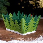 Новогодняя корзинка для декора «Дед Мороз в лесу» 20 × 15 × 11 см - фото 9518885