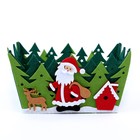 Новогодняя корзинка для декора «Дед Мороз в лесу» 20 × 15 × 11 см - фото 9518886
