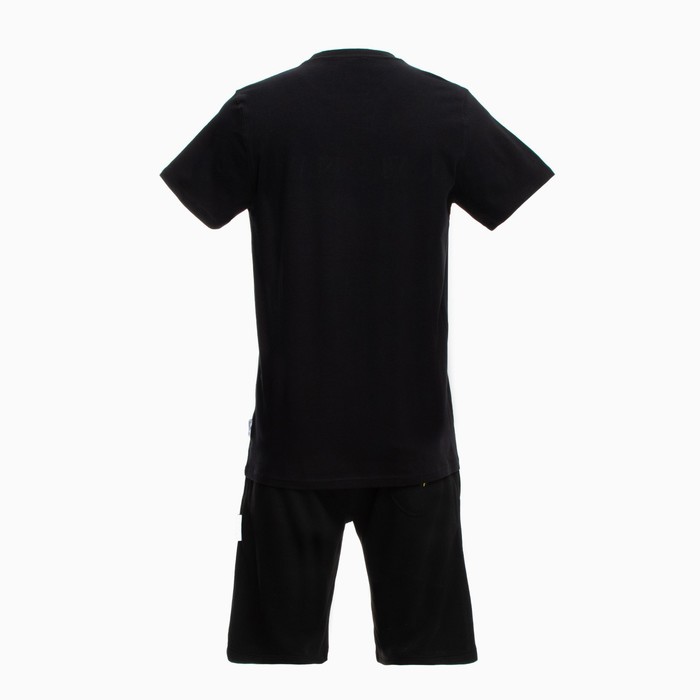 Костюм мужской (футболка/шорты), цвет чёрный/принт МИКС, размер S 56113