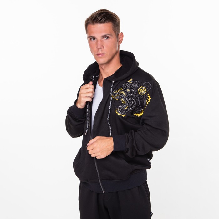 Костюм мужской (толстовка/брюки), цвет чёрный, размер S 56116