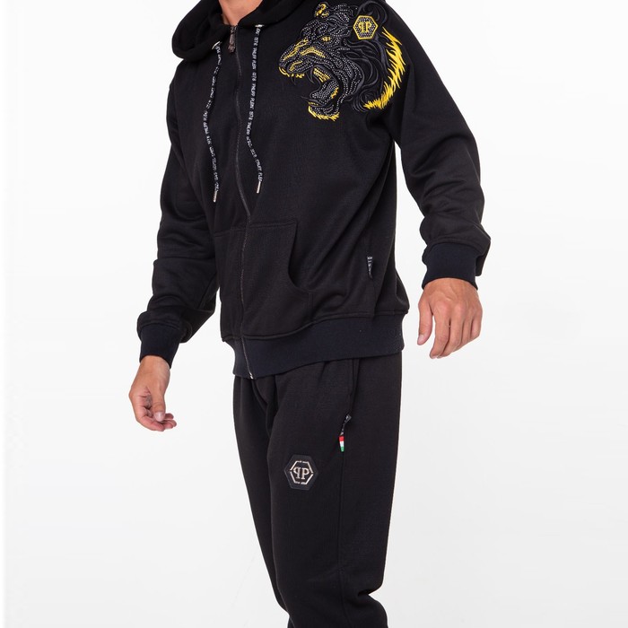 Костюм мужской (толстовка/брюки), цвет чёрный, размер M 56117