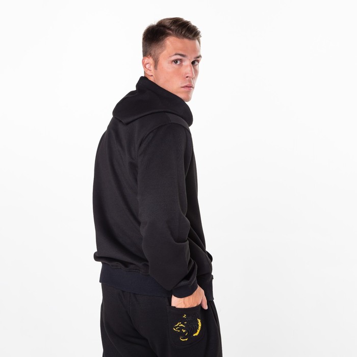 Костюм мужской (толстовка/брюки), цвет чёрный, размер XL 56118