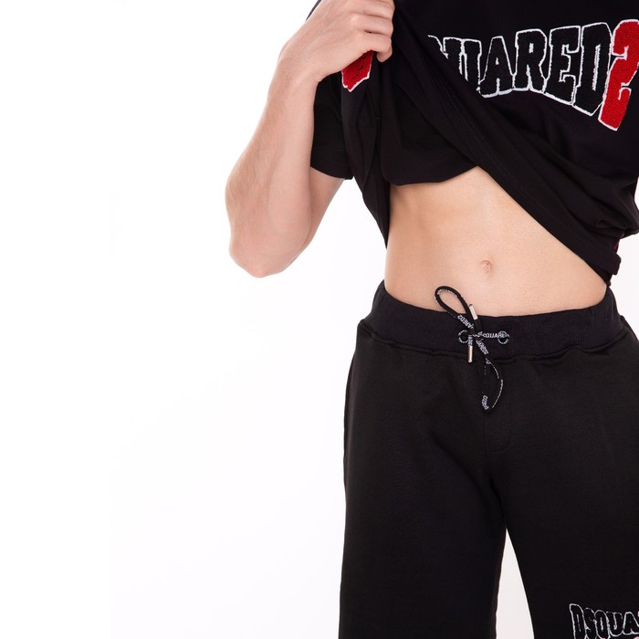 Костюм мужской (футболка/шорты), цвет чёрный/принт МИКС, размер 2XL 56120