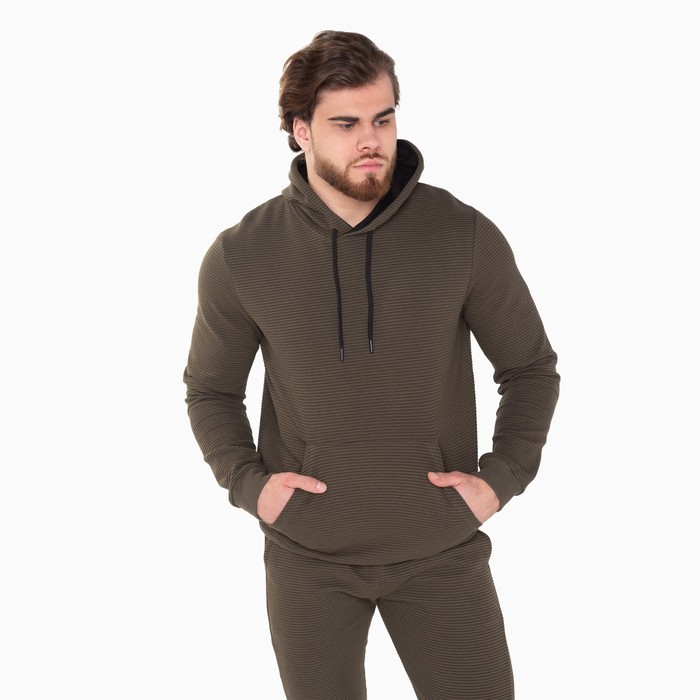 Костюм мужской (толстовка/брюки), цвет хаки, размер L 56125