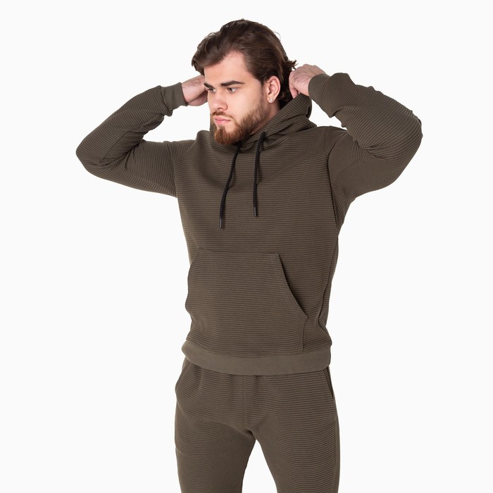 Костюм мужской (толстовка/брюки), цвет хаки, размер L 56125