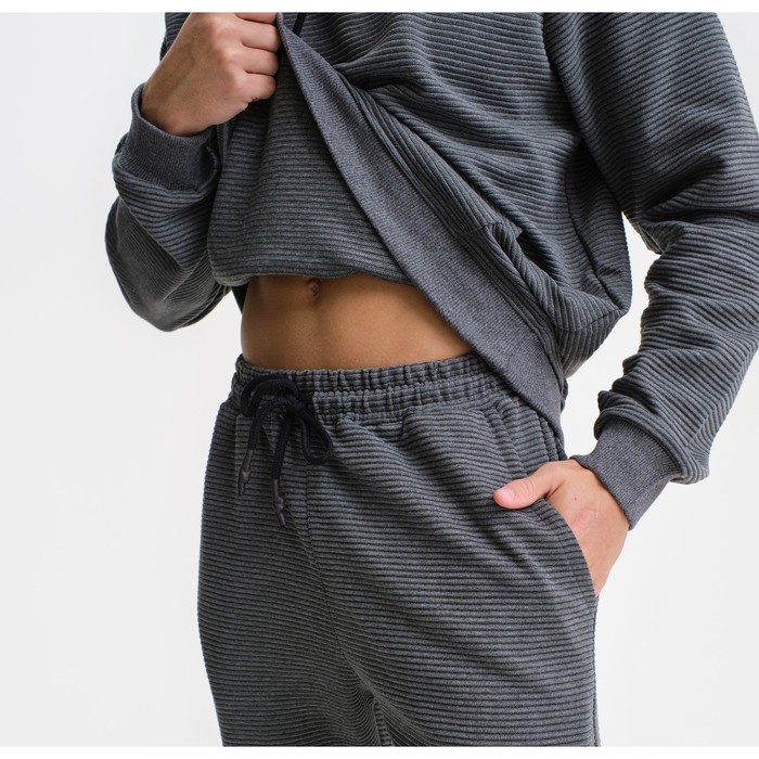 Костюм мужской (толстовка/брюки), цвет серый, размер M 56126