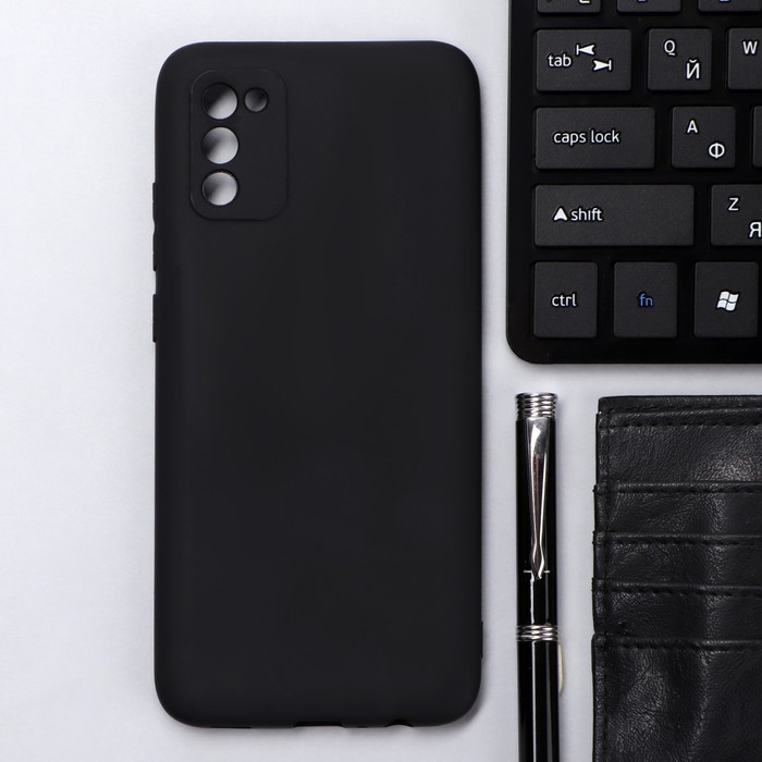 Чехол Innovation, для Samsung Galaxy A02S, силиконовый, матовый, черный - Фото 1