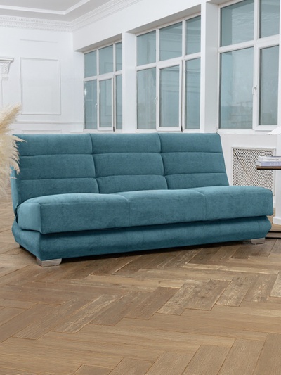 Диван прямой «Прайм 8», книжка, независимый пружинный блок, велюр, цвет selfie deep blue