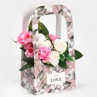 Коробка-переноска для цветов «С любовью», 17 × 12 × 32 см - фото 109264179