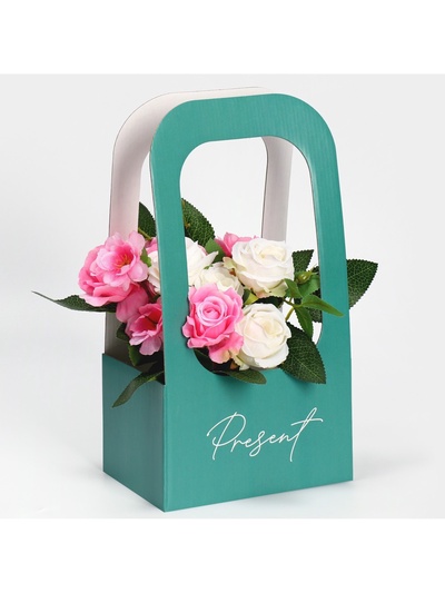 Коробка-переноска для цветов «Present», 17×12×32 см