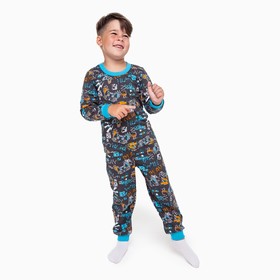 Пижама для мальчика, цвет т.синий/play, рост 98 см