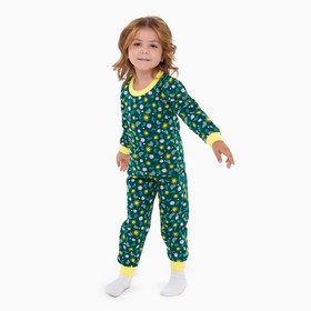 Пижама для девочки, цвет зелёный/радуга и солнце, рост 110 см