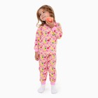 Пижама для девочки, цвет розовый/фрукты, рост 110 см - фото 2768151