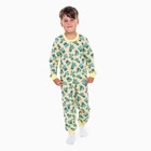 Пижама для мальчика, цвет жёлтый/кактусы, рост 92 см - фото 9915805