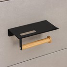 Держатель для туалетной бумаги с полочкой Stölz BAMBOO, 18×9.7×7.5 см, чёрный - Фото 2