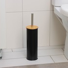 Ёршик для унитаза с подставкой SAVANNA BAMBOO, 9.5×38 см, чёрный - Фото 7