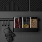 Рейлинговая система для кухни на 8 предметов Доляна, 60,5 см, цвет чёрный - Фото 6
