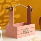 Ящик - кашпо деревянный 25х15х30 "1 сентября" пудра - фото 24740129