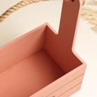 Ящик - кашпо деревянный 25х15х30 "1 сентября" пудра - фото 24740132