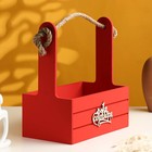 Ящик - кашпо деревянный 25х15х30 "1 сентября"  красный 9193214