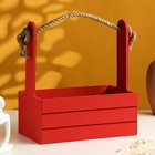 Ящик - кашпо деревянный 25х15х30 "1 сентября"  красный 9193214