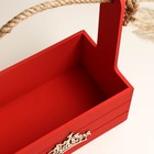 Ящик - кашпо деревянный 25х15х30 "1 сентября"  красный 9193214