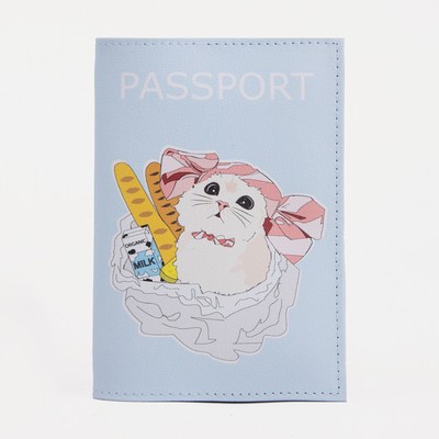 Обложка для паспорта, цвет голубой