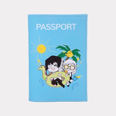 Обложка для паспорта, цвет голубой