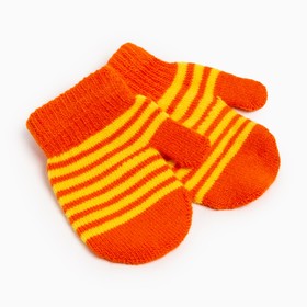 Варежки детские однослойные MINAKU,цв. оранжевый/жёлтый, р-р 12-14 (13-14 см) (комплект 2 шт)