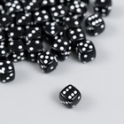 Бусины для творчества пластик "Чёрный игральный кубик" белые точки набор 20гр 0,8х0,8х0,8 см   78118 - Фото 2